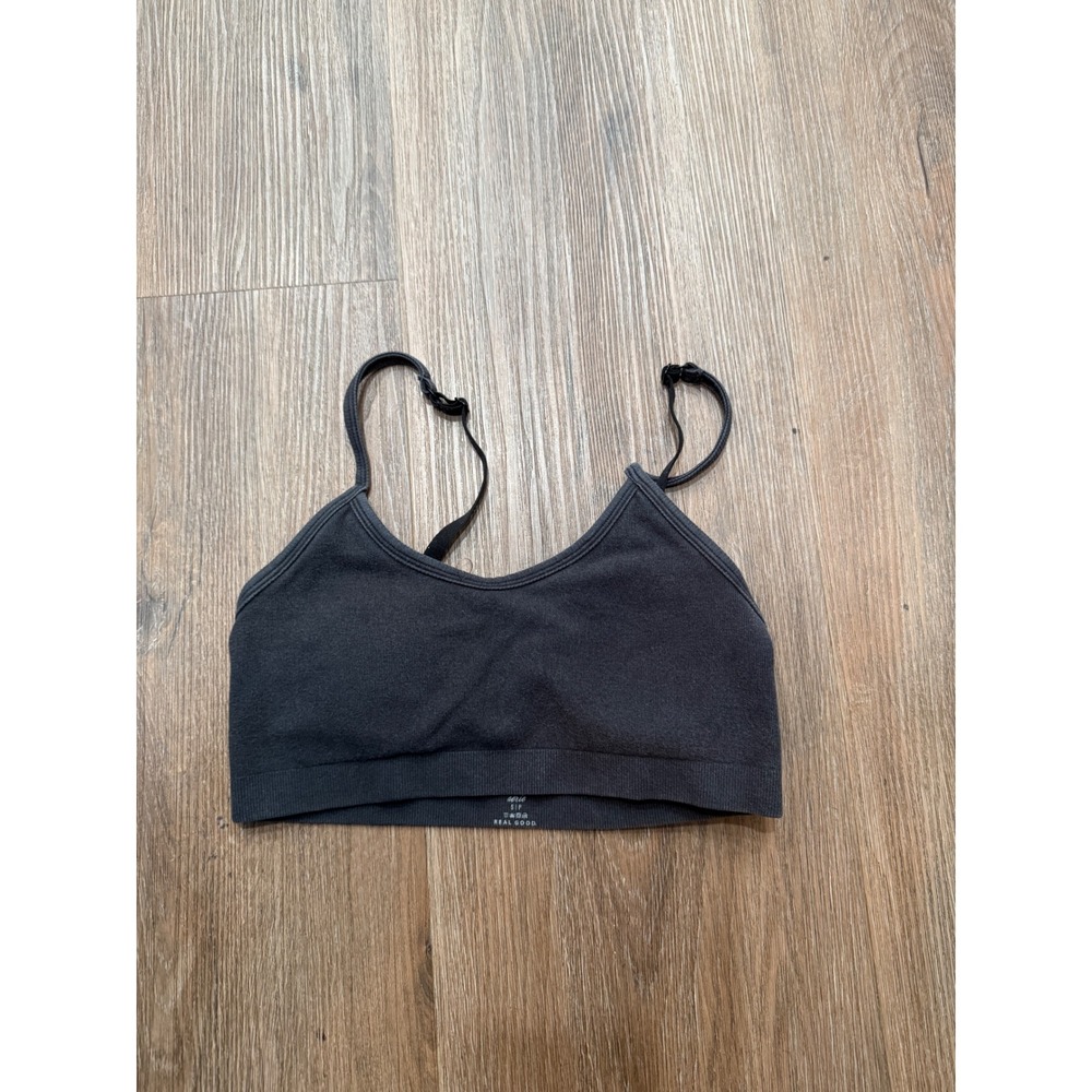 Aerie Real Good Seamless Bralette‎ Charcoal Gray Adjustable Straps padded Size S